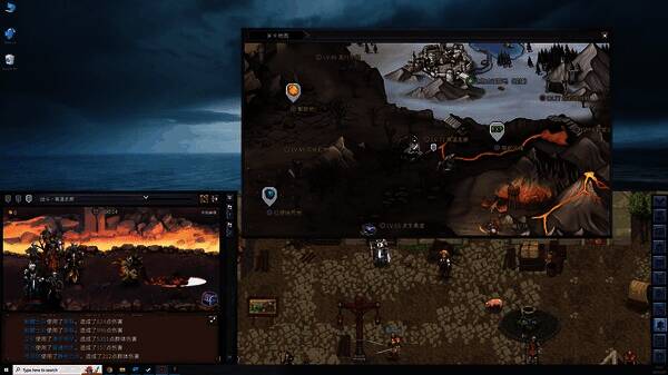 巴尔的遗产游戏画面，展现侧边栏挂机探险与装备交易系统