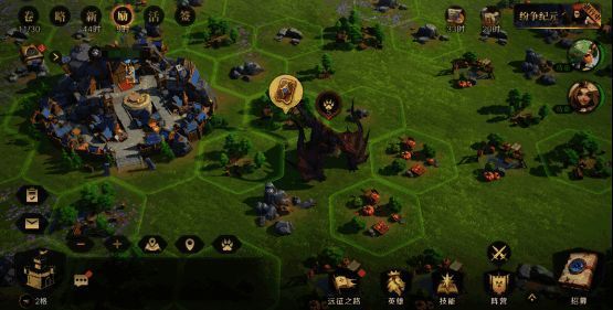 主城全景展示，魔法风格建筑群错落有致