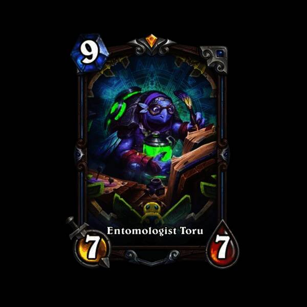 昆虫学家托鲁异画卡，展示角色与昆虫互动的细节