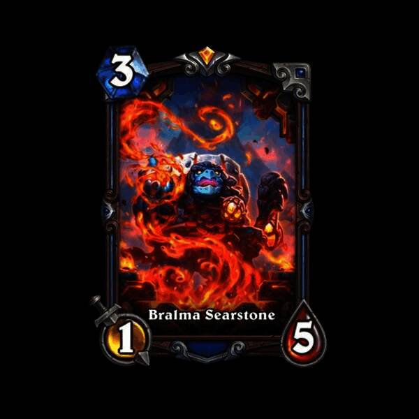 萨满祭司异画卡布拉玛·灼石，火焰与岩石交织的壮观场面