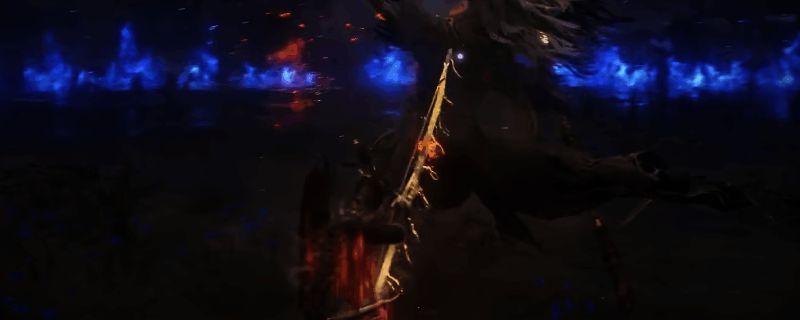 铁眼手持弓箭在黑暗环境中瞄准敌人的场景，背景呈现神秘的夜色氛围