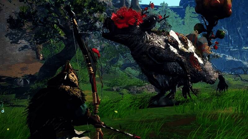 弓武器姿态切换演示，展示两种不同战斗风格