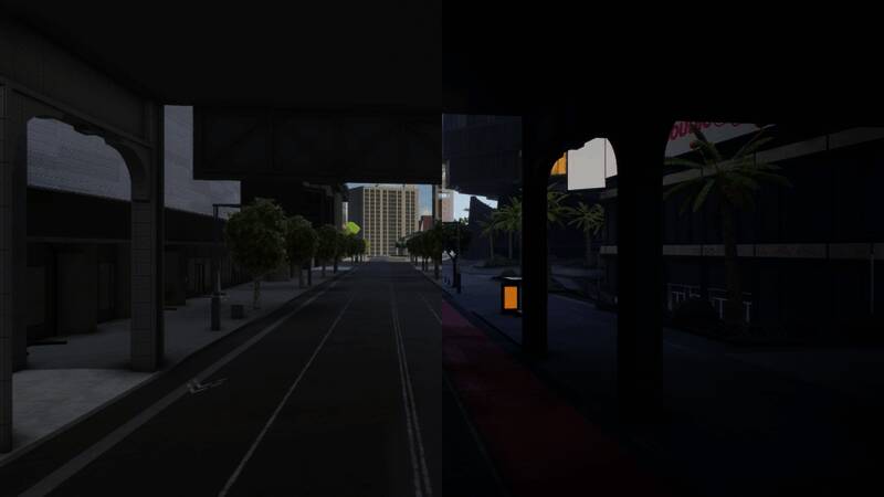 城市街道上的滑板比赛场景，角色动作流畅自然，背景建筑风格独特