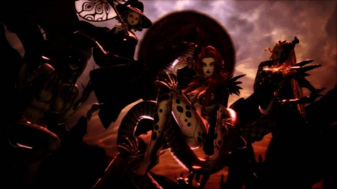 战斗场景截图，主角与恶魔进行谈判或展开激烈对战