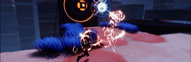 键琴吉他特写画面，手指按压琴键触发能量光效