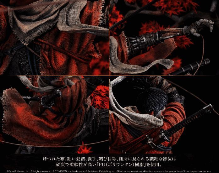 雕像背部视角展示，披风飘动与铠甲纹理清晰可见