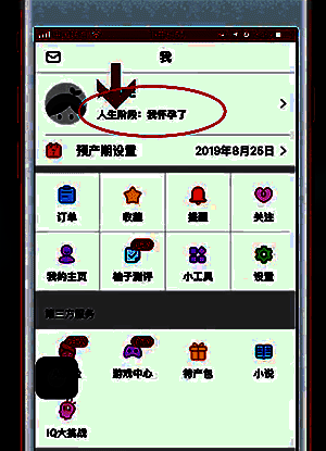 美柚APP人生阶段设置界面截图，突出显示【我怀孕了】选项