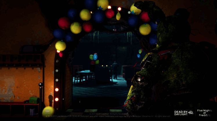 《黎明杀机》游戏画面，逃生者与杀手展开紧张对抗