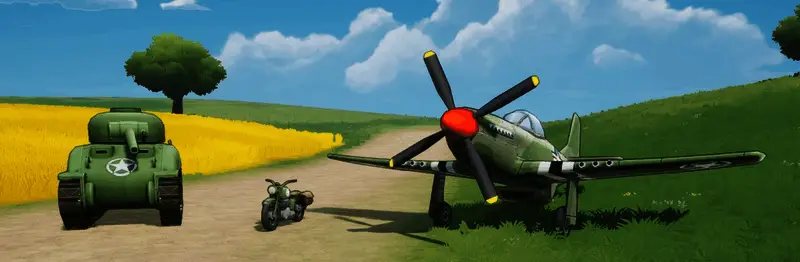 多人在线对战场景，玩家分队进行激烈交火