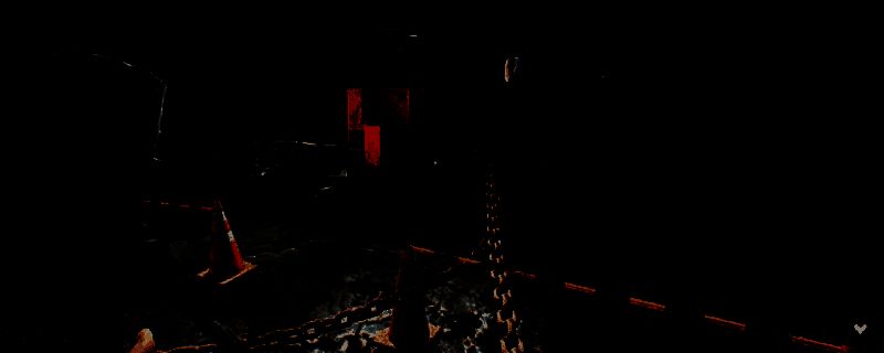 游戏中玩家角色被锁链连接，在昏暗空间中紧张前行的场景