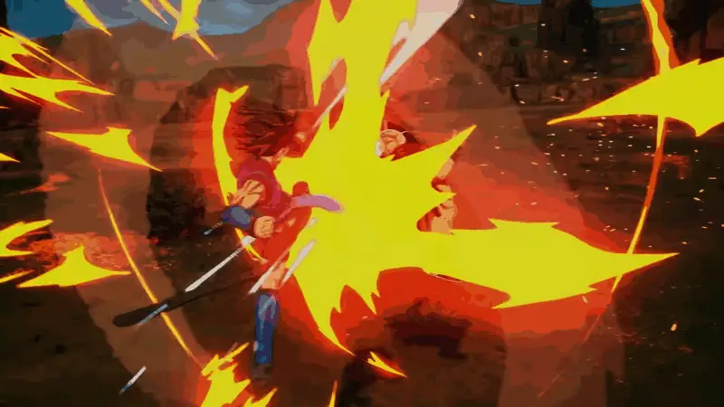 战斗场景激烈，角色飞天对战特效绚丽