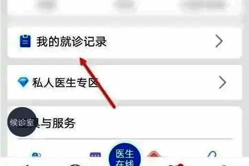 个人中心界面中清晰列出‘我的就诊记录’选项