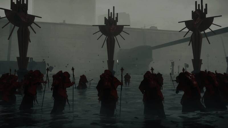 《死亡搁浅2》主角操作无人机进行侦查，科技感十足的画面