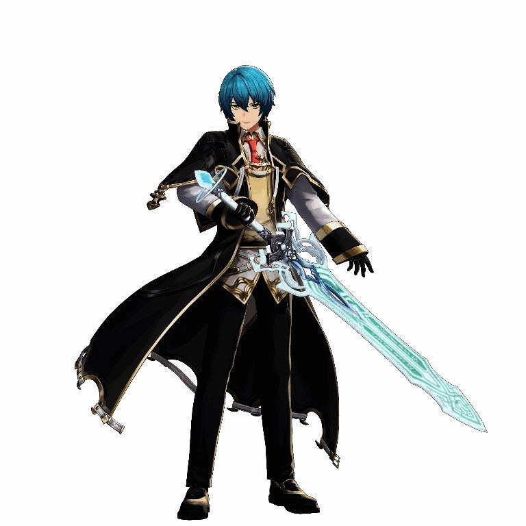 罗杰路克斯·麦臣角色形象，持剑站立，神情冷峻