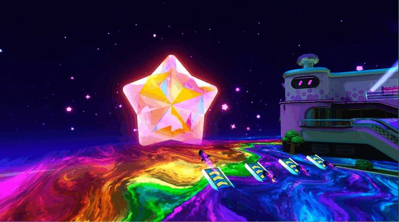 夜空中闪耀的星星彩蛋，吸引蛋仔们仰望与合影