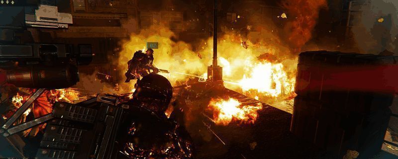 《绝地潜兵2》中玩家正在向远处投掷炮塔