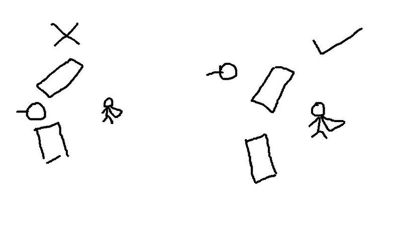 炮塔部署示意图展示不同角度对射击效果的影响