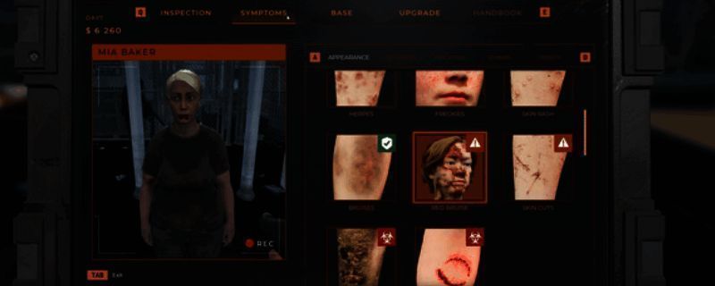 游戏主界面展示，画面中呈现一名身穿防护服的角色站在边境检查站，背景为昏暗的末日城市