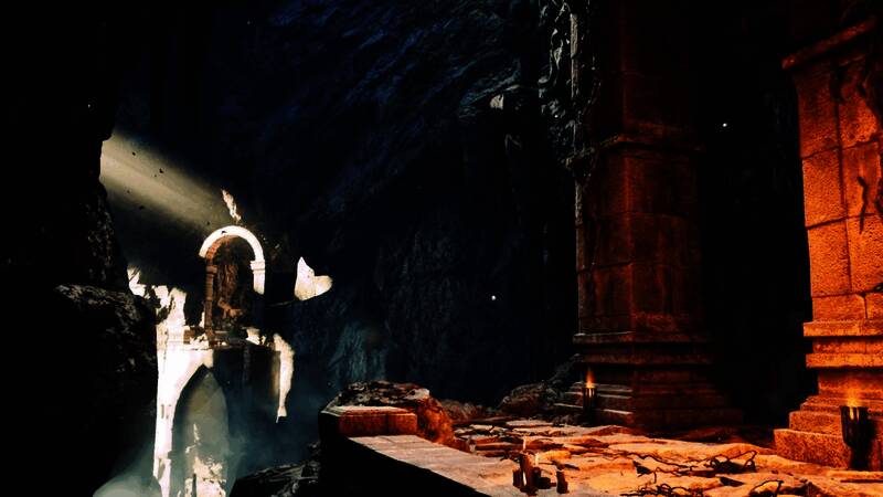 角色站在高处俯瞰城镇，背后是辽阔的草原与远方的雪山