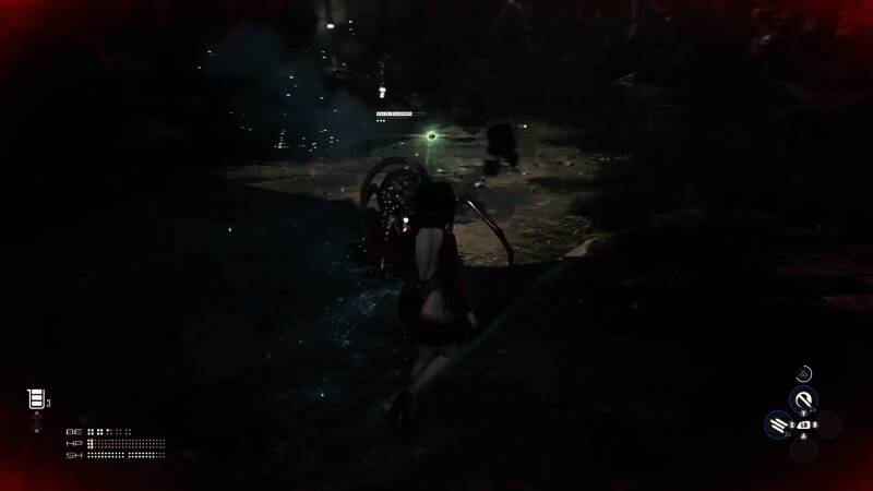 主角手持长剑迎战巨型敌人，光影效果逼真，场景细节丰富