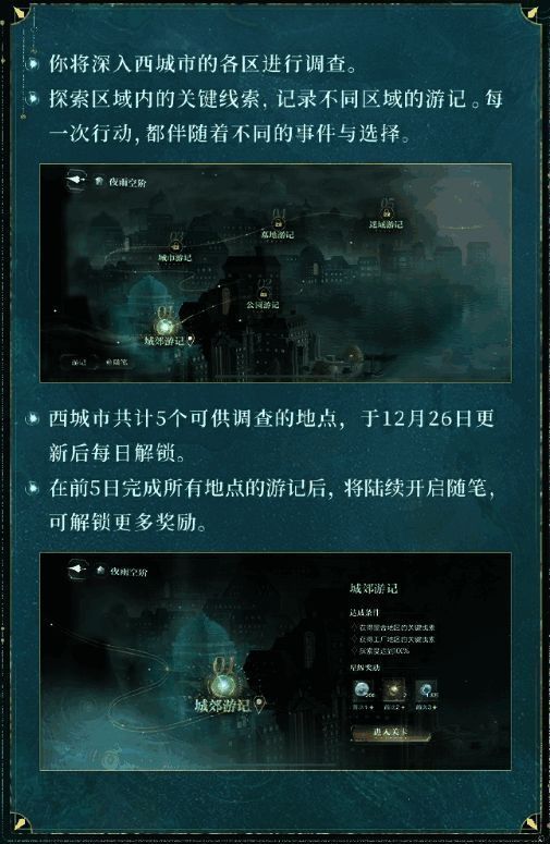 角色在夜晚的台阶上独行，雨水滴落营造出静谧而忧郁的氛围