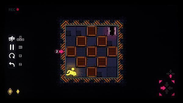 多个机关组合的复杂谜题场景，包括传送门、信号板和可推动的箱子