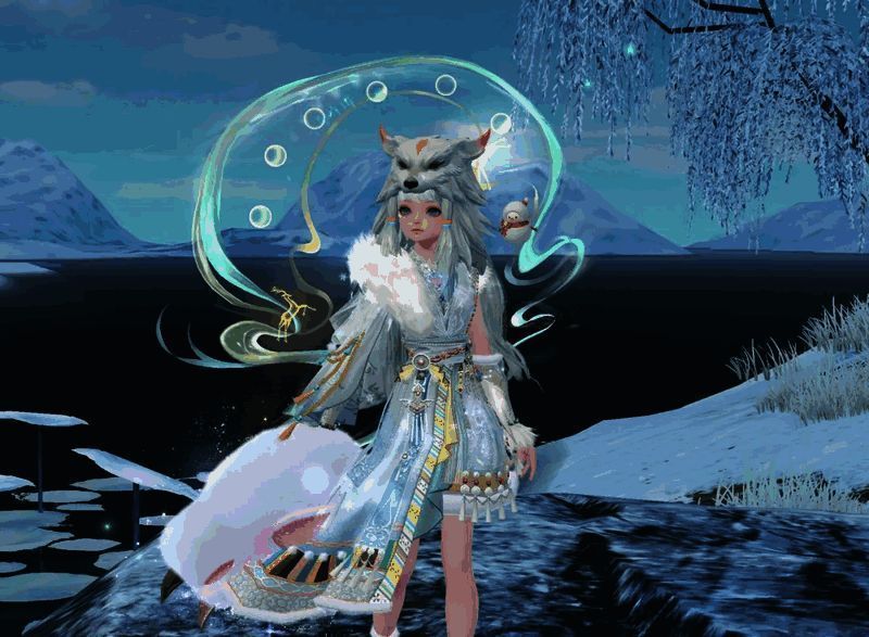 雪域藏云与岚光抹黛搭配效果图，展现雪山圣洁美感