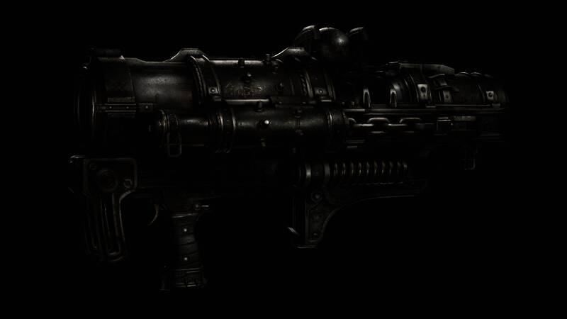 集中器近距离扫射画面，枪口蓝光闪烁，子弹轨迹清晰可见