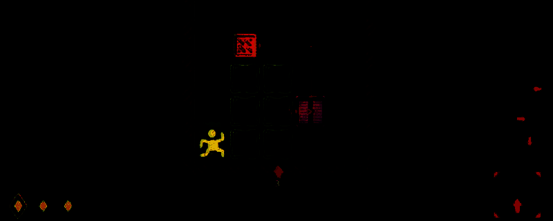 《坍缩谜室》游戏封面展示，神秘房间中摆放着发光箱子