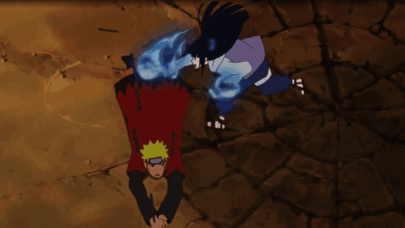 日向雏田施展柔步双狮拳，双手凝聚查克拉狮子冲击