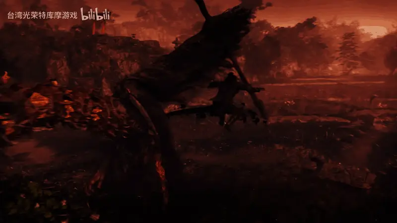 《仁王3》忍者风格实机截图，角色施展高速忍术进行战斗