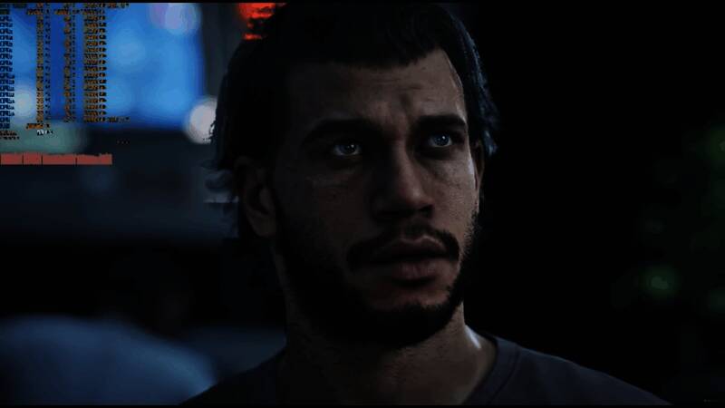 城市街道画面，多个NPC动作同步异常，出现滑步现象