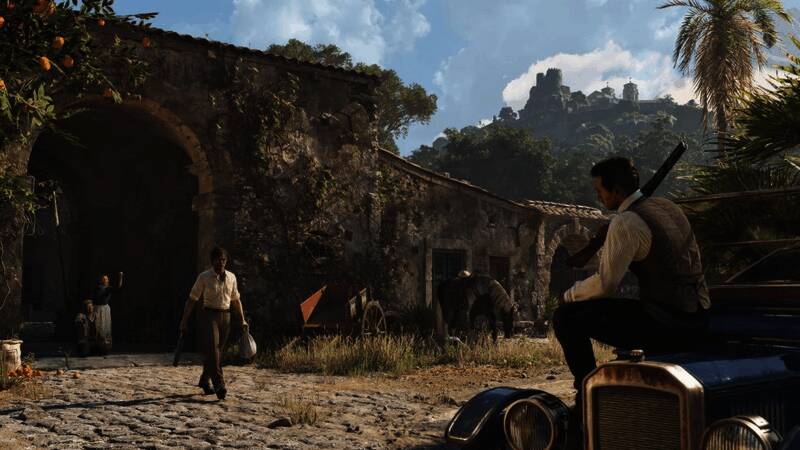 《四海兄弟：故乡》实机画面展示角色面部细节与光影渲染效果，街道场景逼真细腻