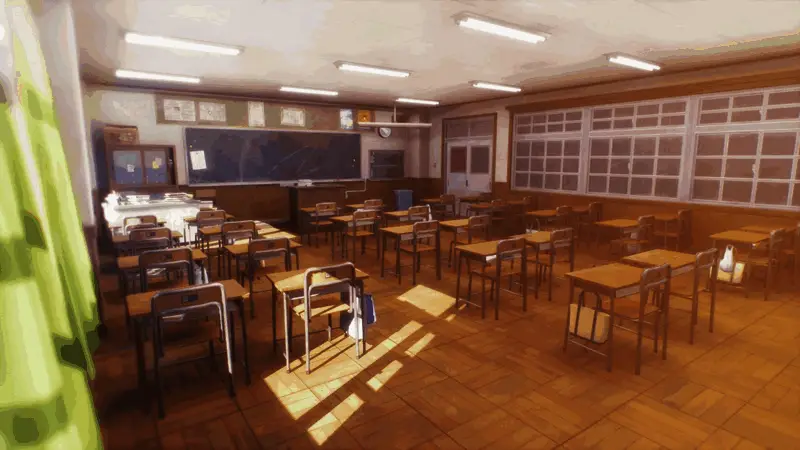 校园生活场景截图，学生在教室中互动，氛围温馨自然