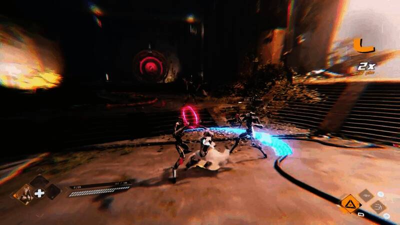 战斗场景中的技能释放效果，光影交错，展现出高水准的动画表现