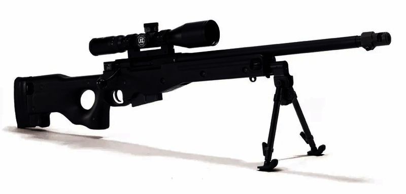 AWP与AWM对比图，左侧为黑色AWP，右侧为绿色AWM，突显外观差异