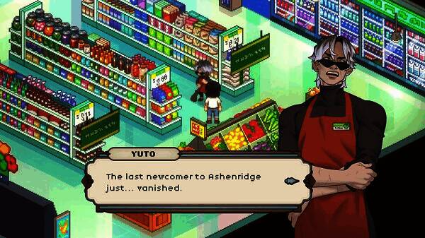 主角在农田中劳作的同时，背景中隐约可见可疑人物的身影