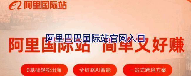 阿里巴巴国际站官网界面展示，页面布局清晰，商品分类明确
