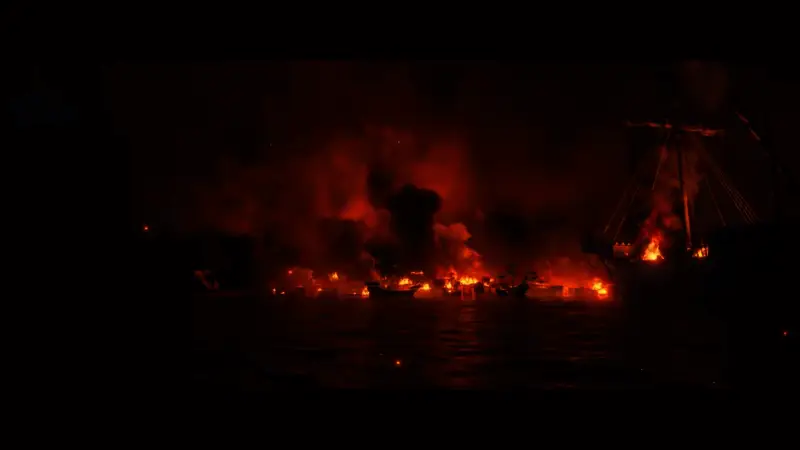 战斗场景截图，主角手持武器，周围弥漫着阴森气氛