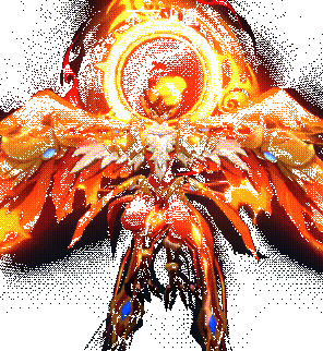 不灭凤凰释放火焰技能，周身环绕红色光焰