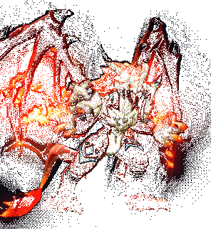 炎魂斗龙释放烈焰技能，身上带有红色反伤特效