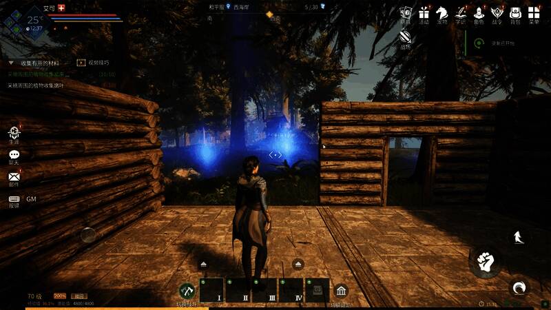 多名玩家协同建造基地，使用不同材料搭建复杂结构，周围有怪物巡逻等待防御