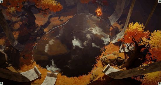 国风地图场景展示，古风建筑与武侠氛围浓厚