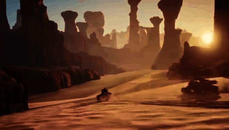 多人合作战斗画面，玩家组队对抗巨型沙虫或敌方阵营