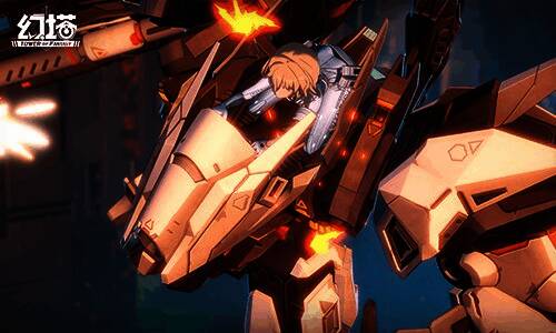 GNET-005γ锆石机甲展示图，配备重型武器与炫酷涂装