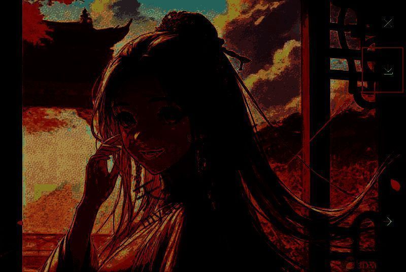 图片下载操作界面特写，突出显示下载按钮位置