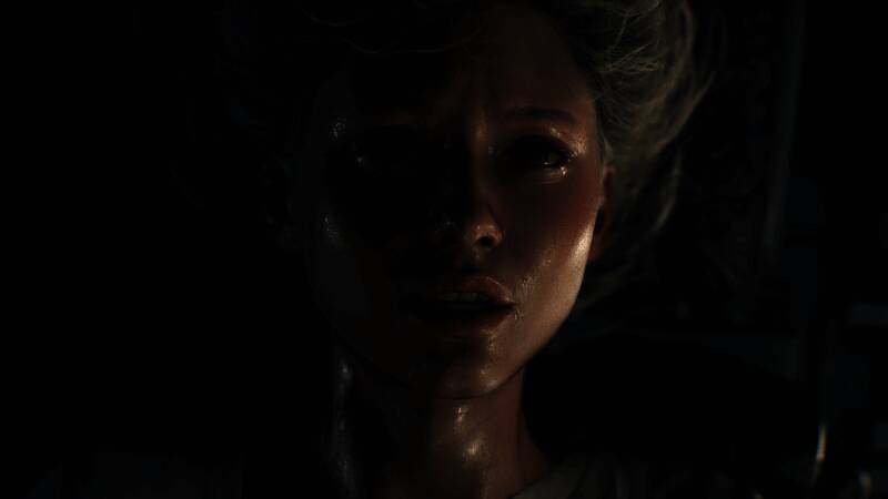 昏暗灯光下的密闭房间，墙壁布满抓痕和血手印，营造极强压迫感