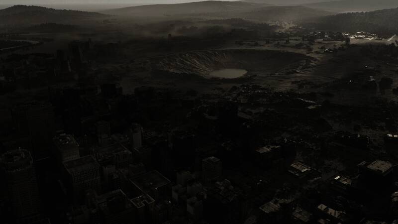 最终Boss局部展示，巨大利爪破墙而出，阴影中露出猩红双眼