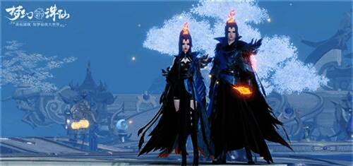 梦幻新诛仙时装染色效果对比图，展示多种颜色选择