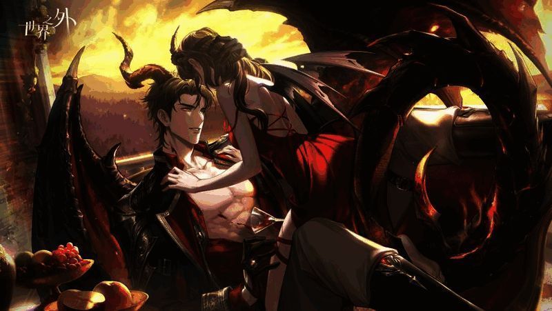 柏源伸手邀请主角，背景光影交错